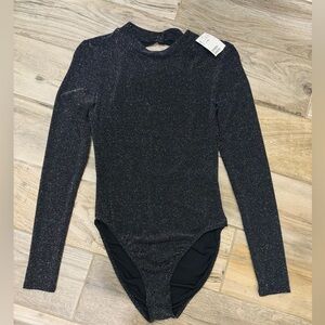 NWT Sparkle Black Open Back Body Suit ✨